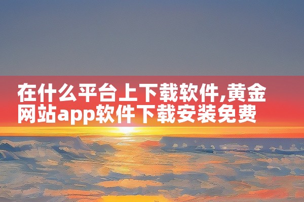 在什么平台上下载软件