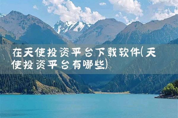 在天使投资平台下载软件